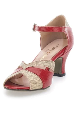 Scarpe da Ballo Rosse e Platino con Cinturino e Dettagli Scintillanti THE FIRST DANCE 5129