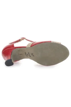 Scarpe da Ballo Rosse e Platino con Cinturino e Dettagli Scintillanti THE FIRST DANCE 5129