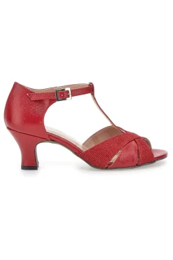 Scarpe da Ballo Rosse Open Toe Con Glitter THE FIRST DANCE 5202