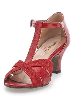 Scarpe da Ballo Rosse Open Toe Con Glitter THE FIRST DANCE 5202