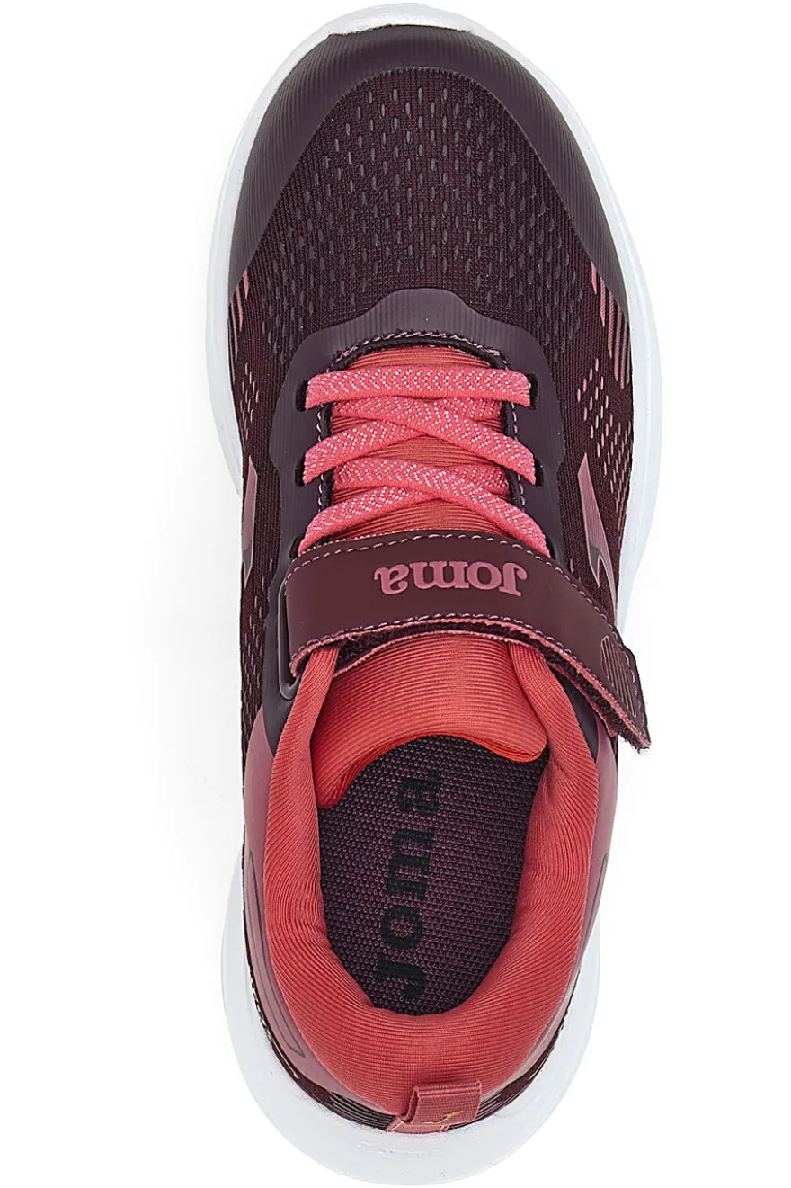 Scarpe da bambina bordeaux con chiusura a strappo Joma HEOS JR 2519
