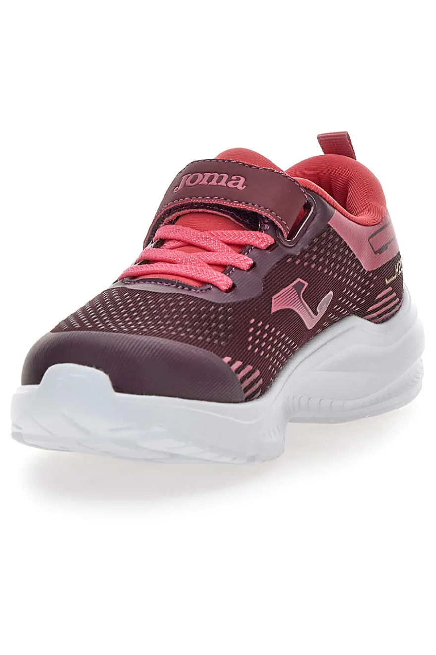Scarpe da bambina bordeaux con chiusura a strappo Joma HEOS JR 2519