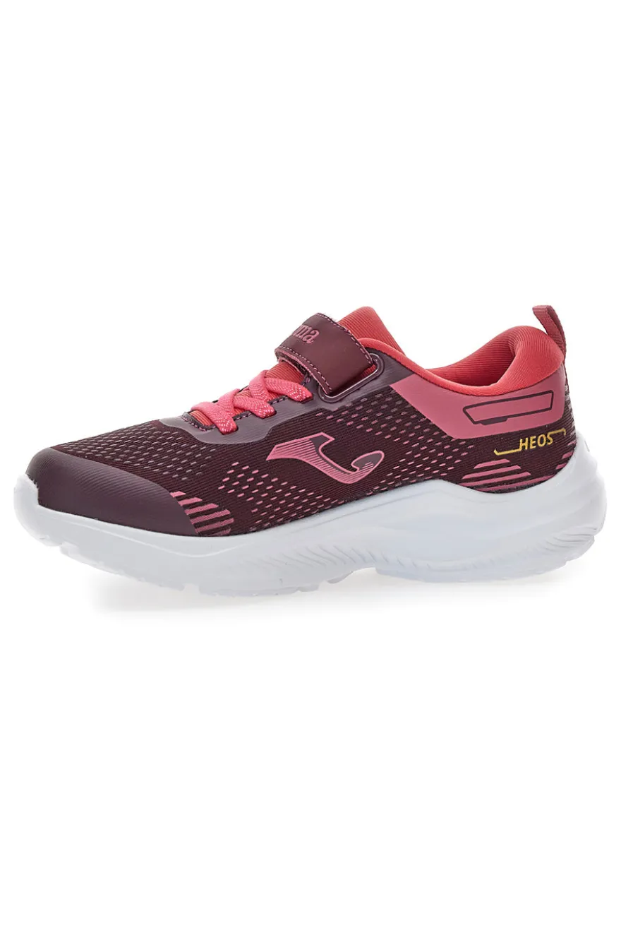 Scarpe da bambina bordeaux con chiusura a strappo Joma HEOS JR 2519