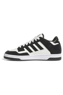 Scarpe da Basket bianche e nere con inserti in pelle Adidas Rapid Court Low