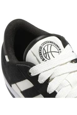 Scarpe da Basket bianche e nere con inserti in pelle Adidas Rapid Court Low