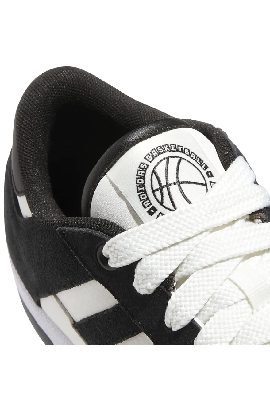 Scarpe da Basket bianche e nere con inserti in pelle Adidas Rapid Court Low