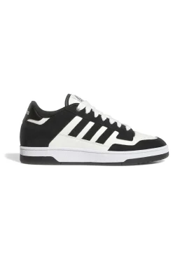 Scarpe da Basket bianche e nere con inserti in pelle Adidas Rapid Court Low