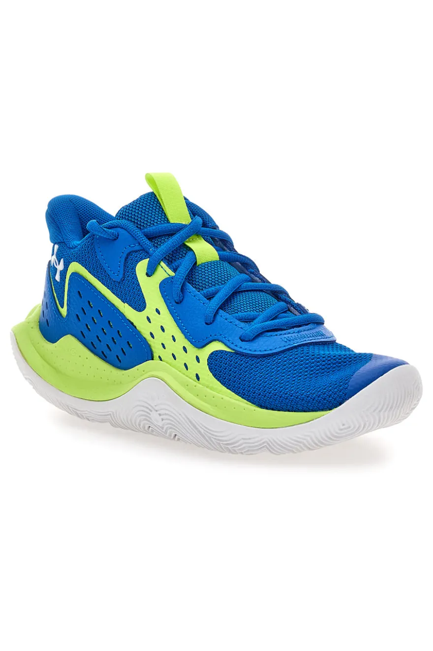 Scarpe da basket blu e lime traspiranti Under armour UA GS JET '23