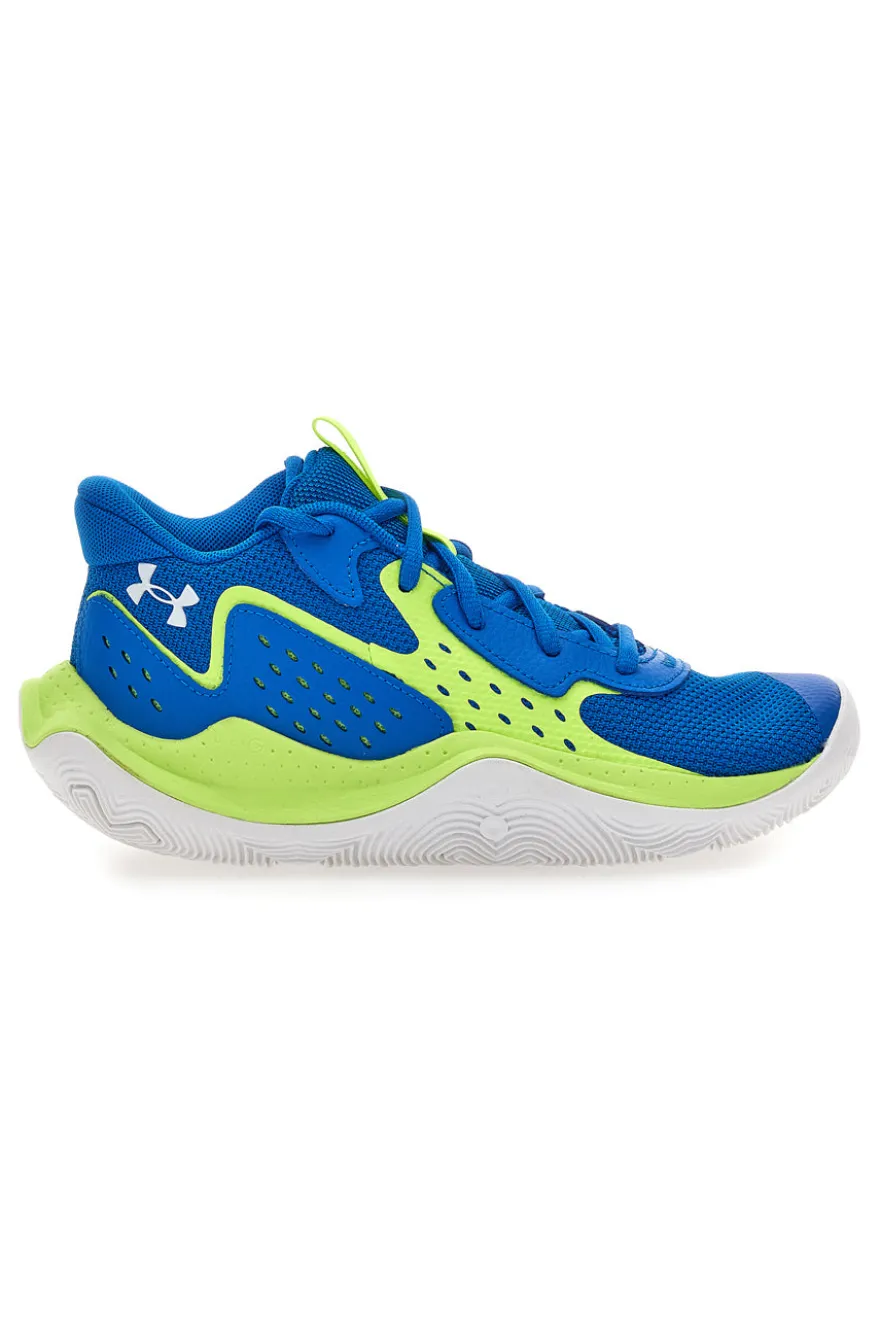 Scarpe da basket blu e lime traspiranti Under armour UA GS JET '23