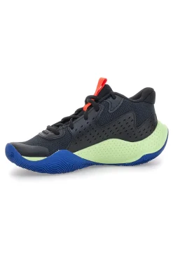 Scarpe da basket nere con dettagli lime e suola blu Under Armour GS Jet '23