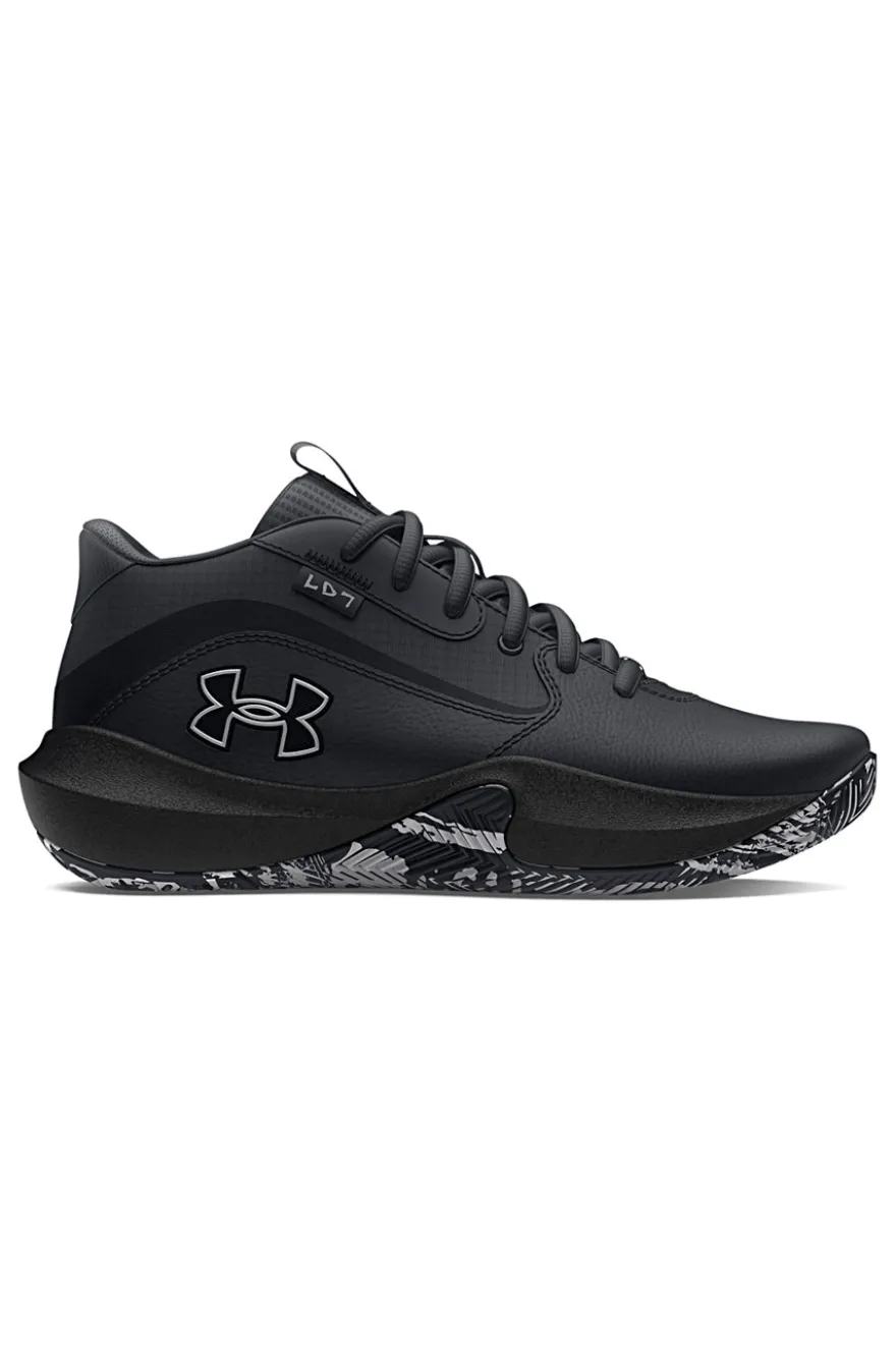 Scarpe da basket nere con suola grafica Under Armour GS Lockdown 7