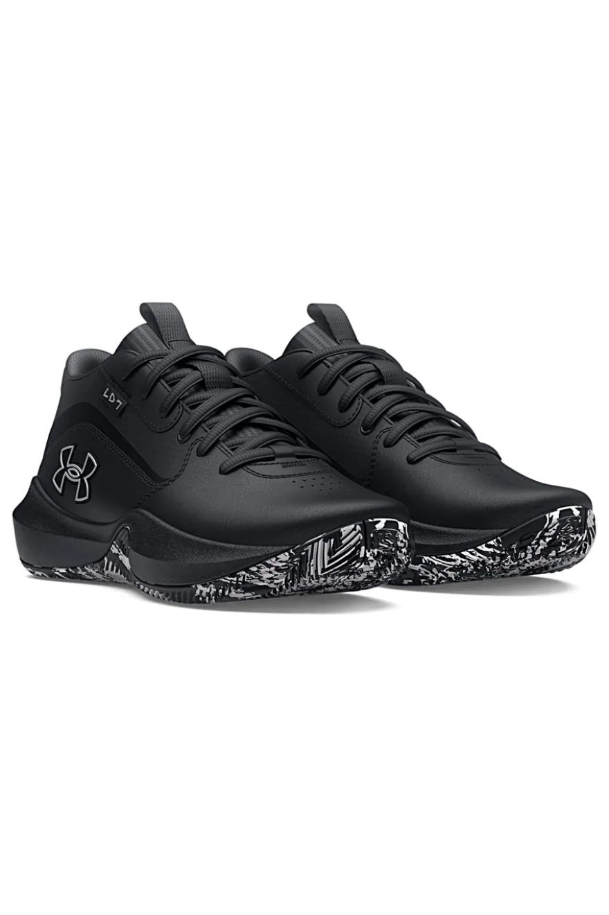 Scarpe da basket nere con suola grafica Under Armour GS Lockdown 7