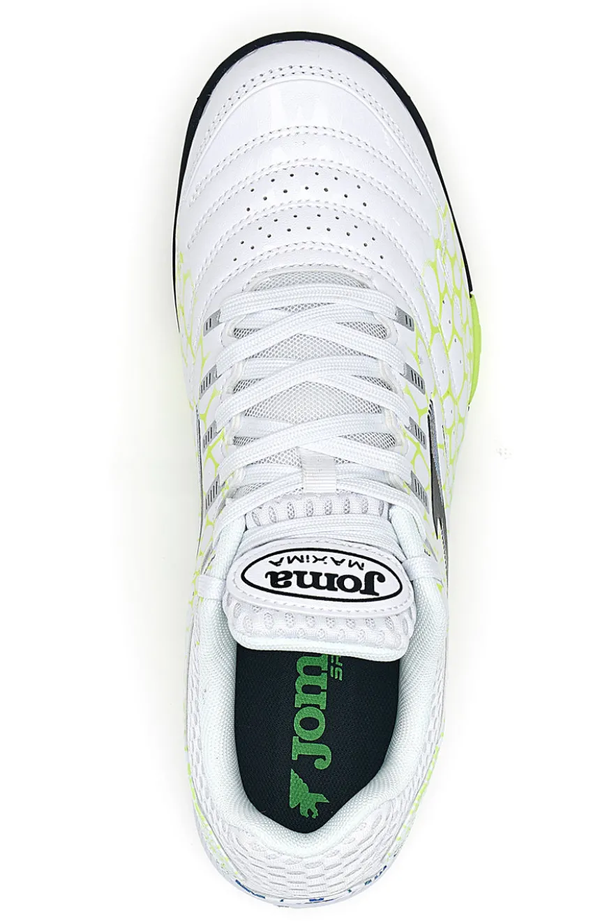 Scarpe da calcetto bianche con dettagli lime Joma Maxima 2532