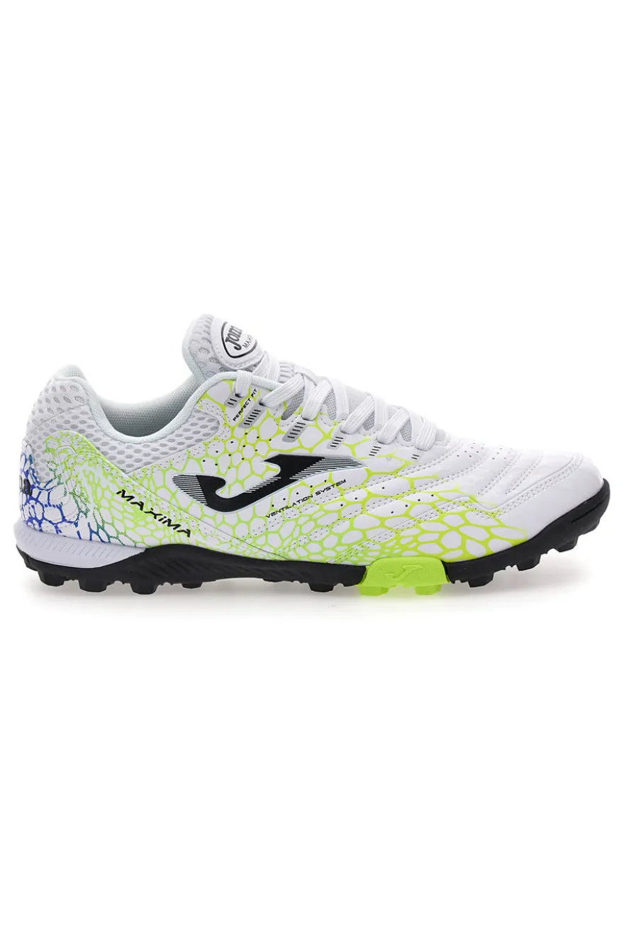 Scarpe da calcetto bianche con dettagli lime Joma Maxima 2532