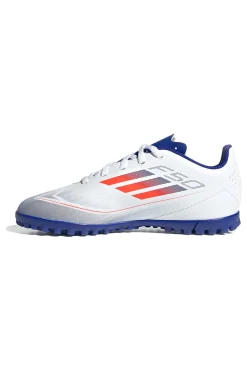 Scarpe da calcetto bianche e blu per terreni sintetici Adidas F50 Club TF J