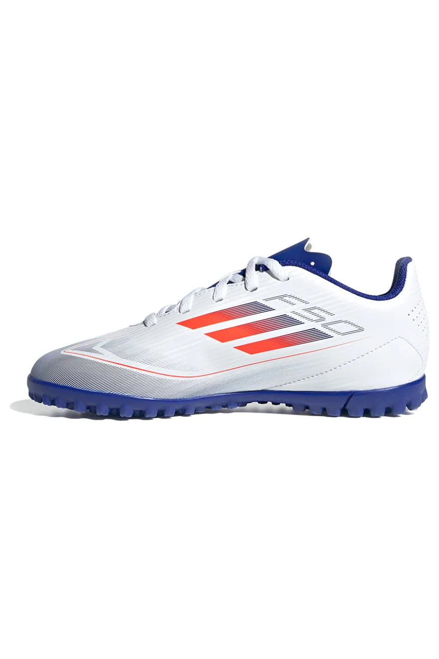 Scarpe da calcetto bianche e blu per terreni sintetici Adidas F50 Club TF J