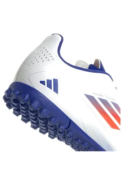Scarpe da calcetto bianche e blu per terreni sintetici Adidas F50 Club TF J