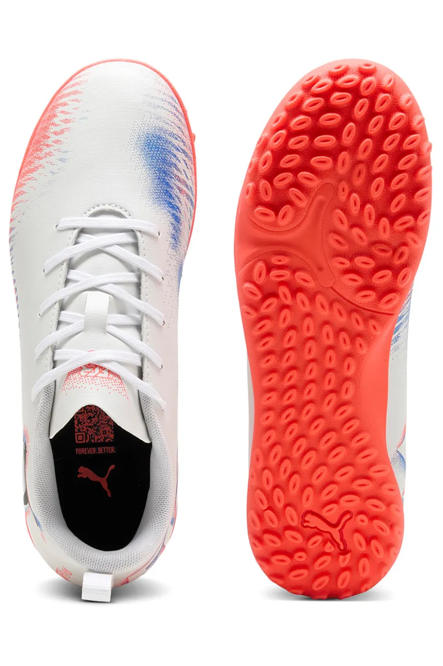 Scarpe da calcetto bianche con suola turf Puma Future 8 Play TT Jr