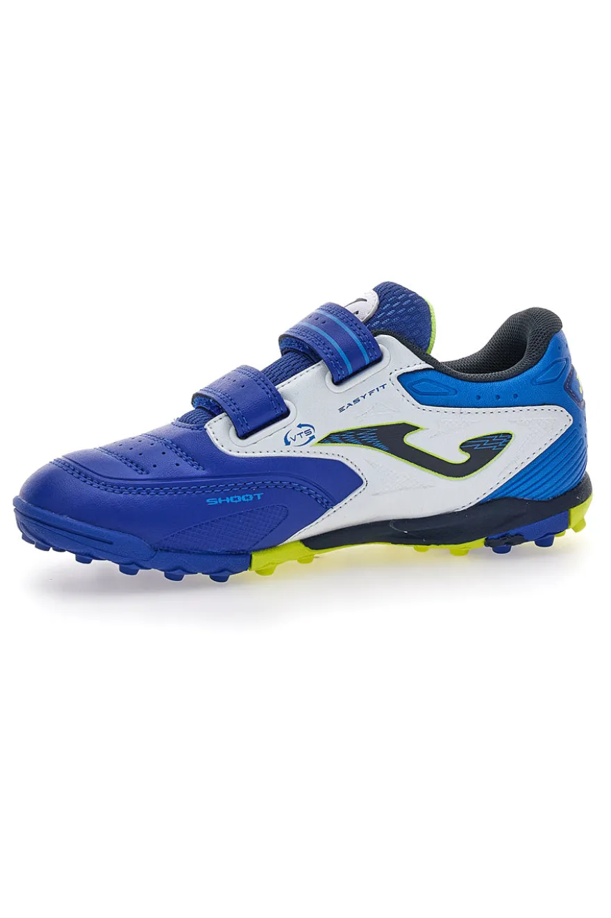 Scarpe da calcetto blu con doppio strappo Joma Cancha JR 2504
