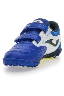 Scarpe da calcetto blu con doppio strappo Joma Cancha JR 2504