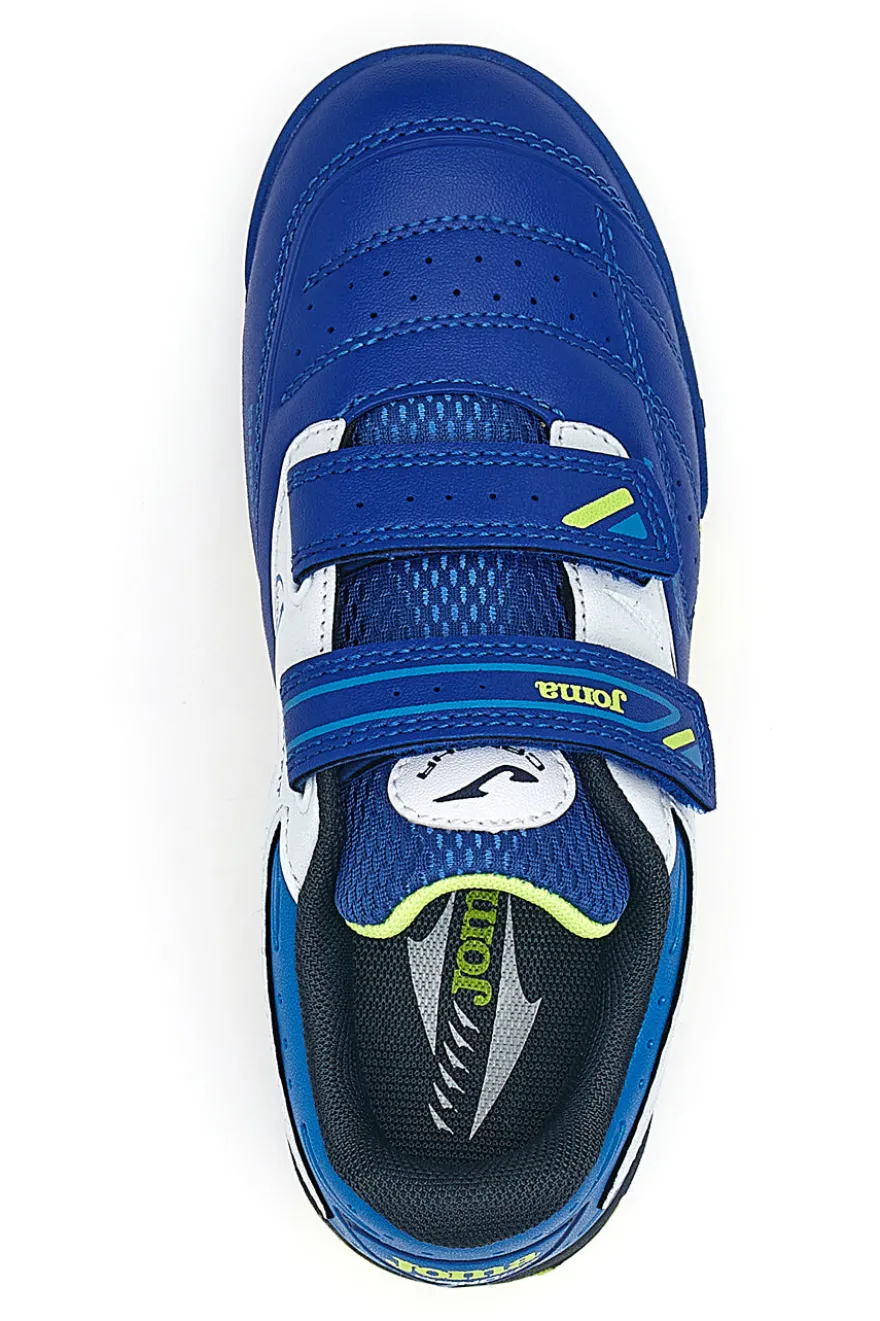 Scarpe da calcetto blu con doppio strappo Joma Cancha JR 2504