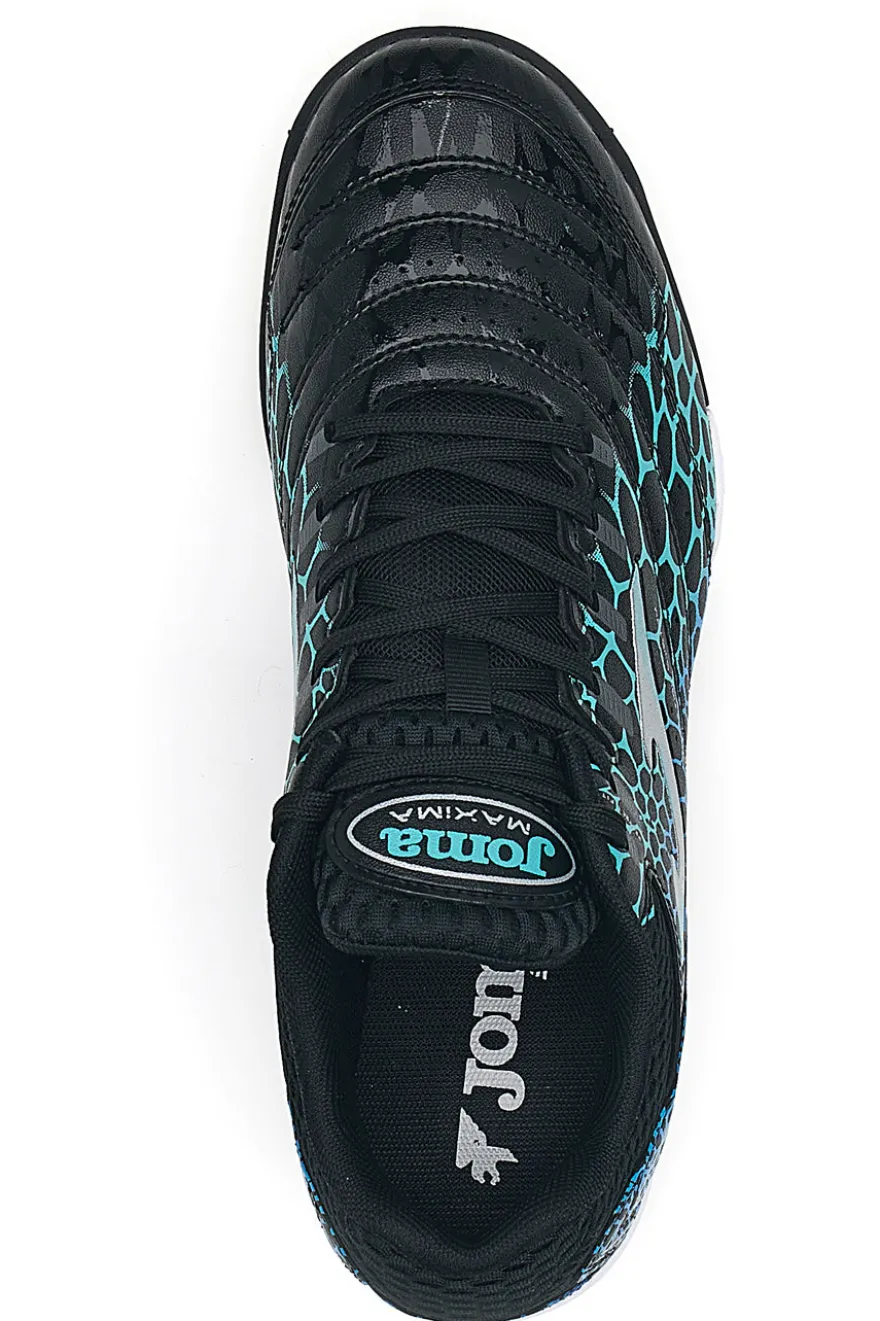 Scarpe da Calcetto Indoor Nere e Turchesi JOMA MAXIMA 2531 TURF