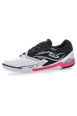 Scarpe da calcetto indoor bianche e nere con dettagli fucsia Joma Cancha 2502 Indoor