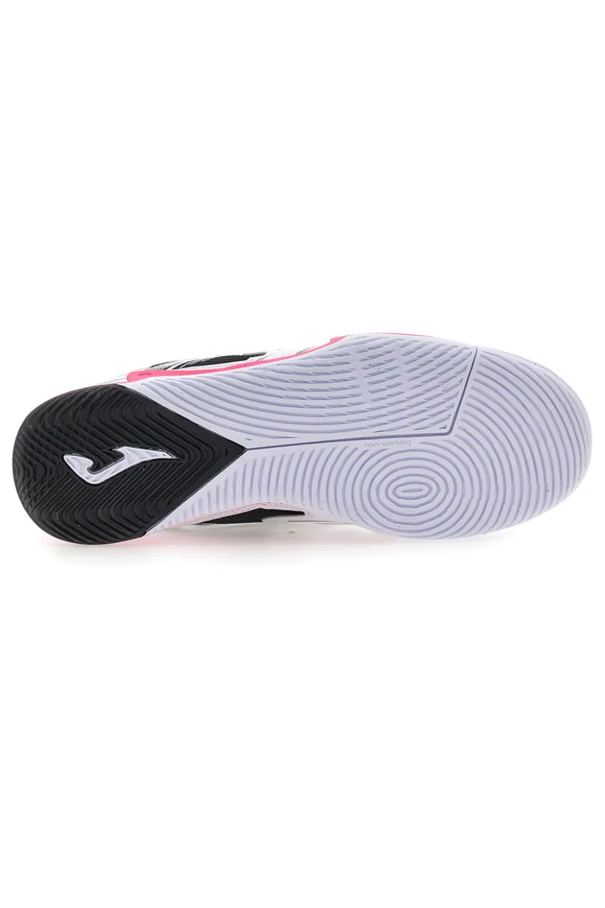 Scarpe da calcetto indoor bianche e nere con dettagli fucsia Joma Cancha 2502 Indoor