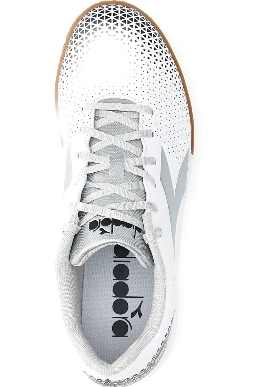 Scarpe da Calcetto Indoor Bianche con Logo Silver Diadora Pichichi 6 Idr