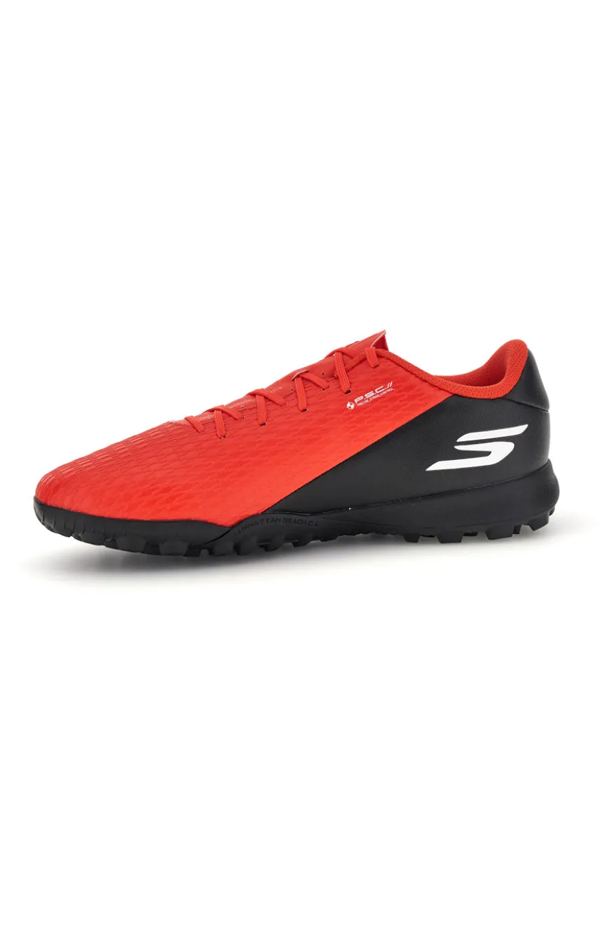 Scarpe da calcetto rosse con suola TF e tacchetti bassi Skechers SKX_2 Club TF
