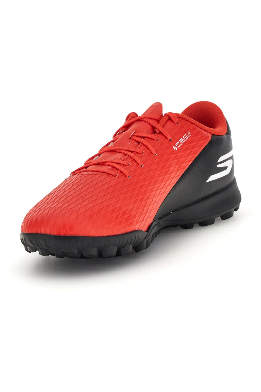 Scarpe da calcetto rosse con suola TF e tacchetti bassi Skechers SKX_2 Club TF