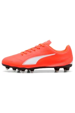 Scarpe da calcio arancioni con logo bianco Puma Vitoria II FG/AG Jr
