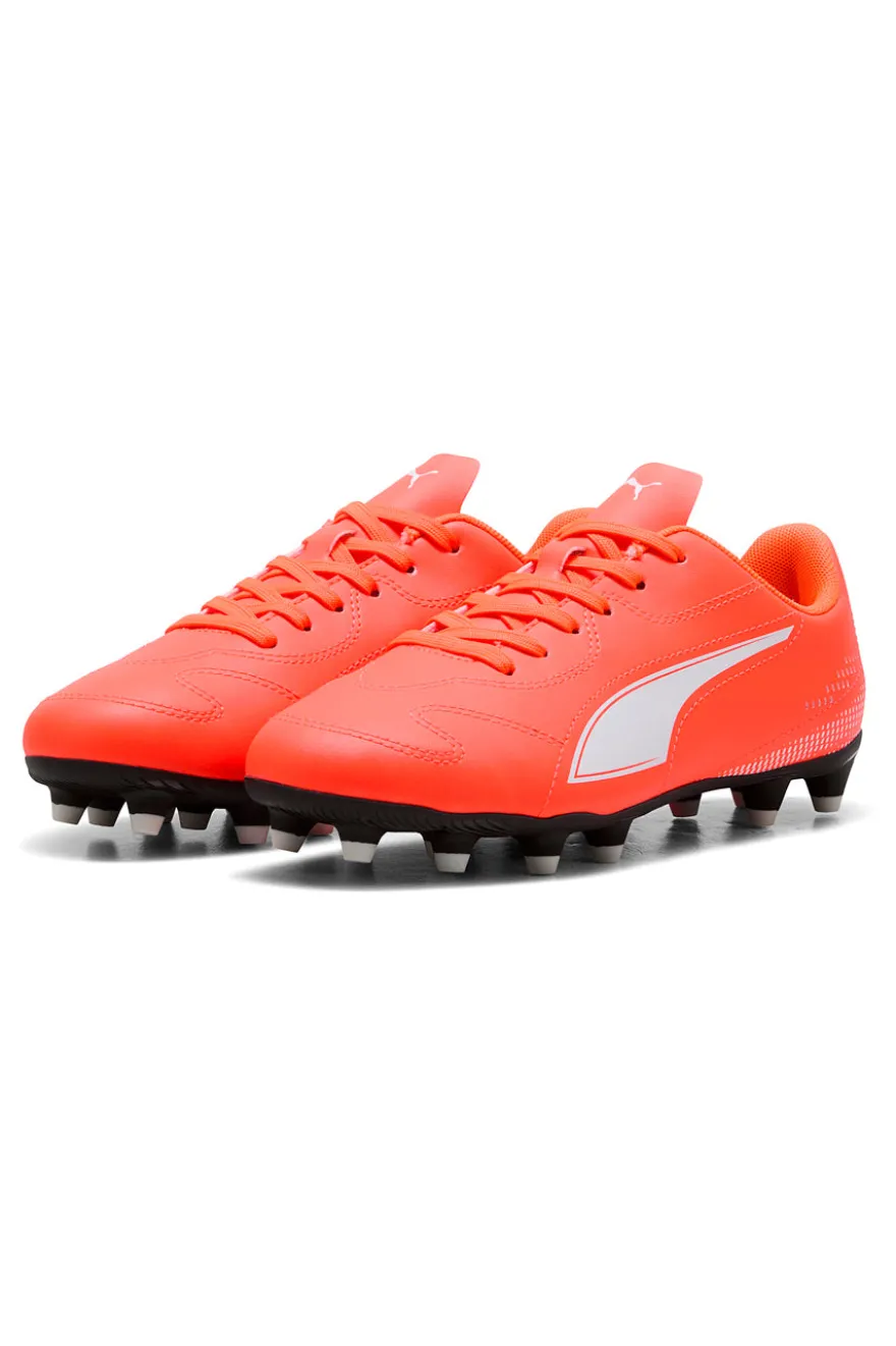 Scarpe da calcio arancioni con logo bianco Puma Vitoria II FG/AG Jr
