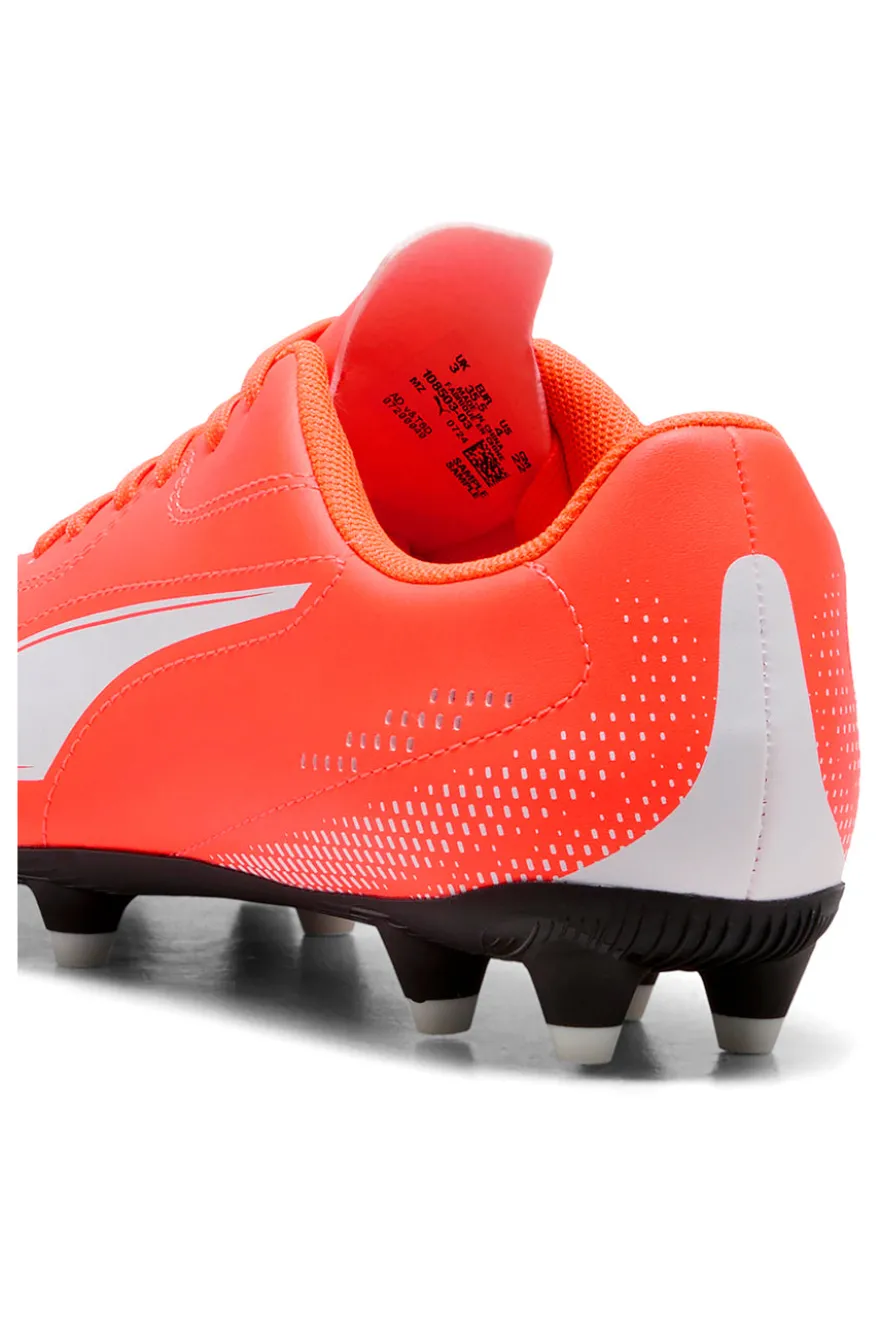 Scarpe da calcio arancioni con logo bianco Puma Vitoria II FG/AG Jr