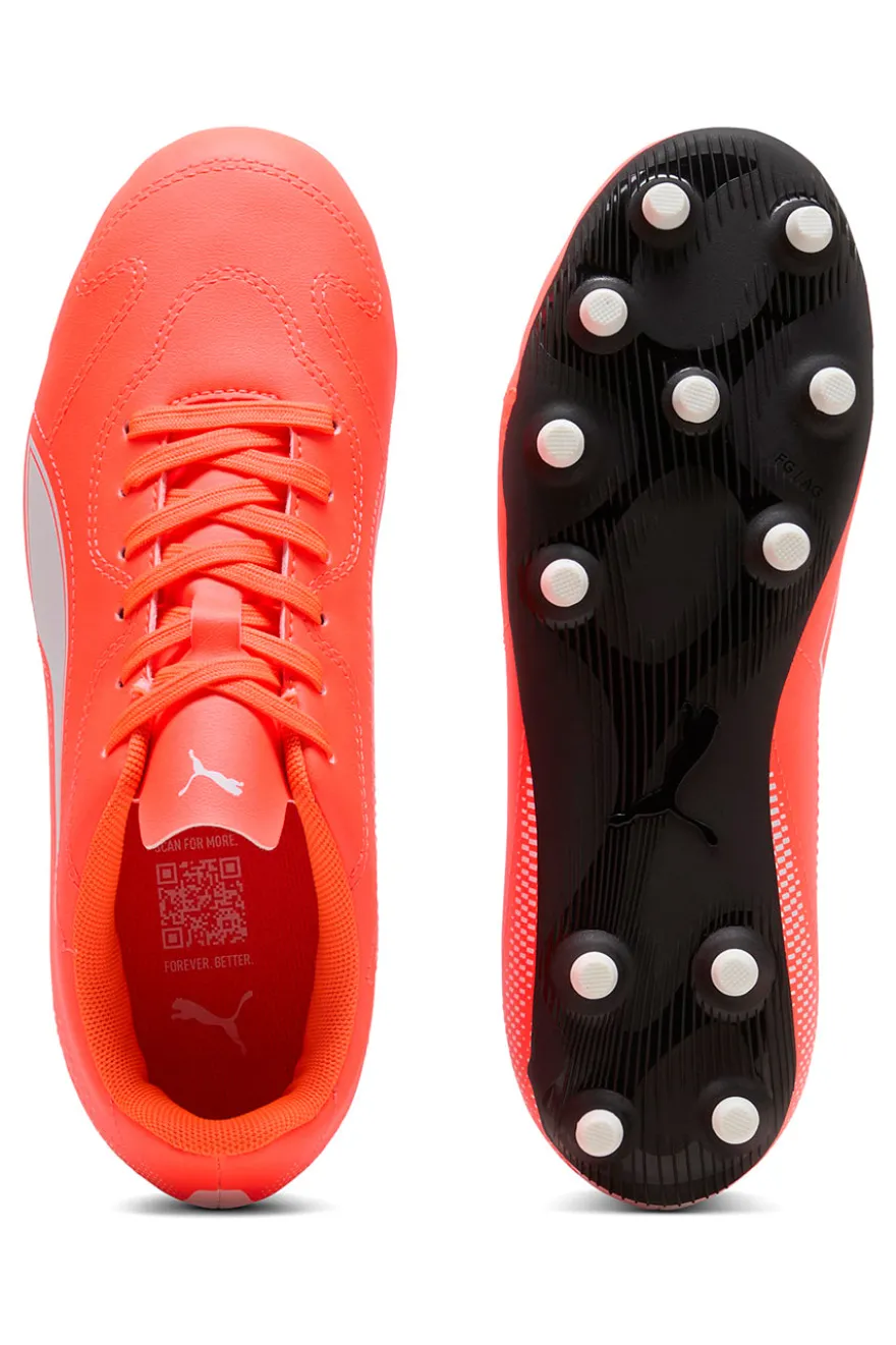Scarpe da calcio arancioni con logo bianco Puma Vitoria II FG/AG Jr