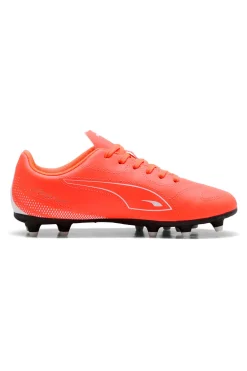 Scarpe da calcio arancioni con logo bianco Puma Vitoria II FG/AG Jr