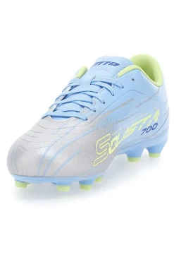 Scarpe da Calcio Azzurre e Argento Lotto Solista 700 IX Fg Jr