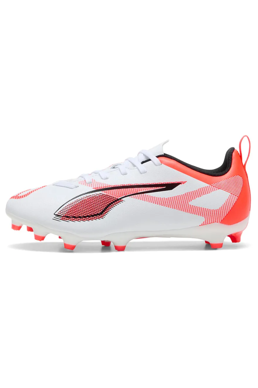 Scarpe da Calcio Bianche e Rosse per Terreni Naturali e Sintetici Puma ULTRA 5 PLAY FG/AG Jr