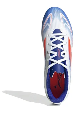 Scarpe da calcio bianche e blu con tacchetti per terreni erbosi Adidas F50 Club FXG