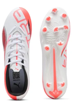 Scarpe da Calcio Bianche e Rosse con Tacchetti Puma ULTRA 5 PLAY FG/AG