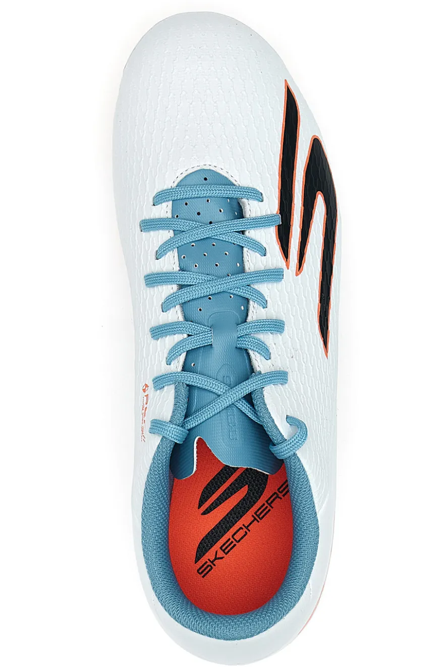 Scarpe da calcio bianche con dettagli azzurri Skechers SKX_2 Club MG