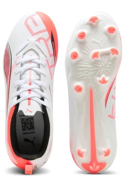 Scarpe da Calcio Bianche e Rosse Puma ULTRA 5 PLAY FG/AG Jr