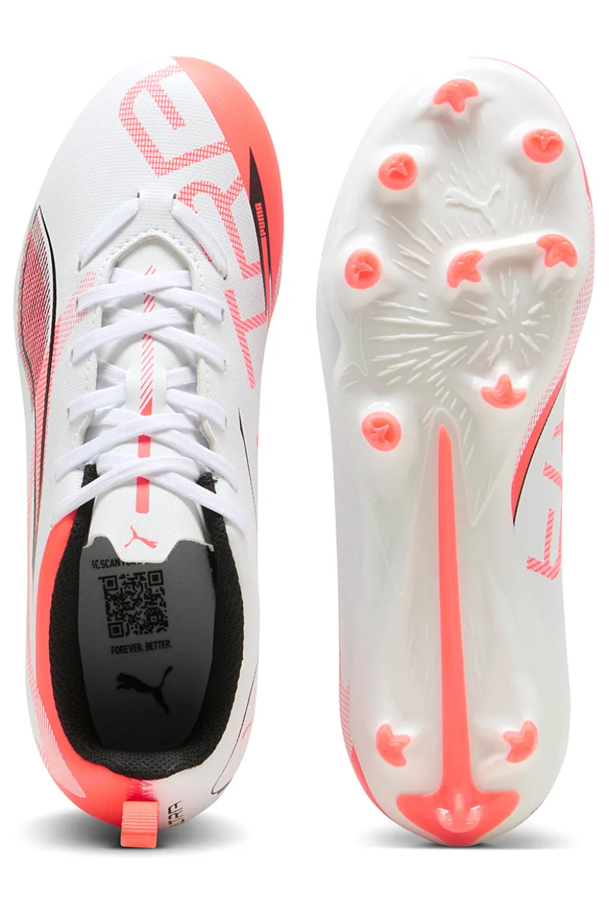 Scarpe da Calcio Bianche e Rosse Puma ULTRA 5 PLAY FG/AG Jr