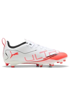Scarpe da Calcio Bianche e Rosse Puma ULTRA 5 PLAY FG/AG Jr