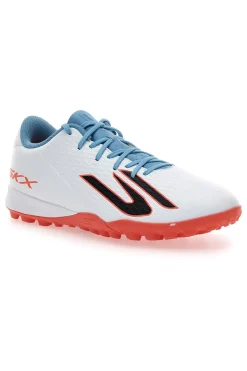 Scarpe da calcio bianche con dettagli azzurri suola turf Skechers Club TF