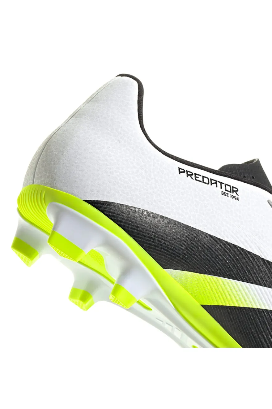 Scarpe da calcio bianche con dettagli giallo fluo Adidas Predator Club FG/MG