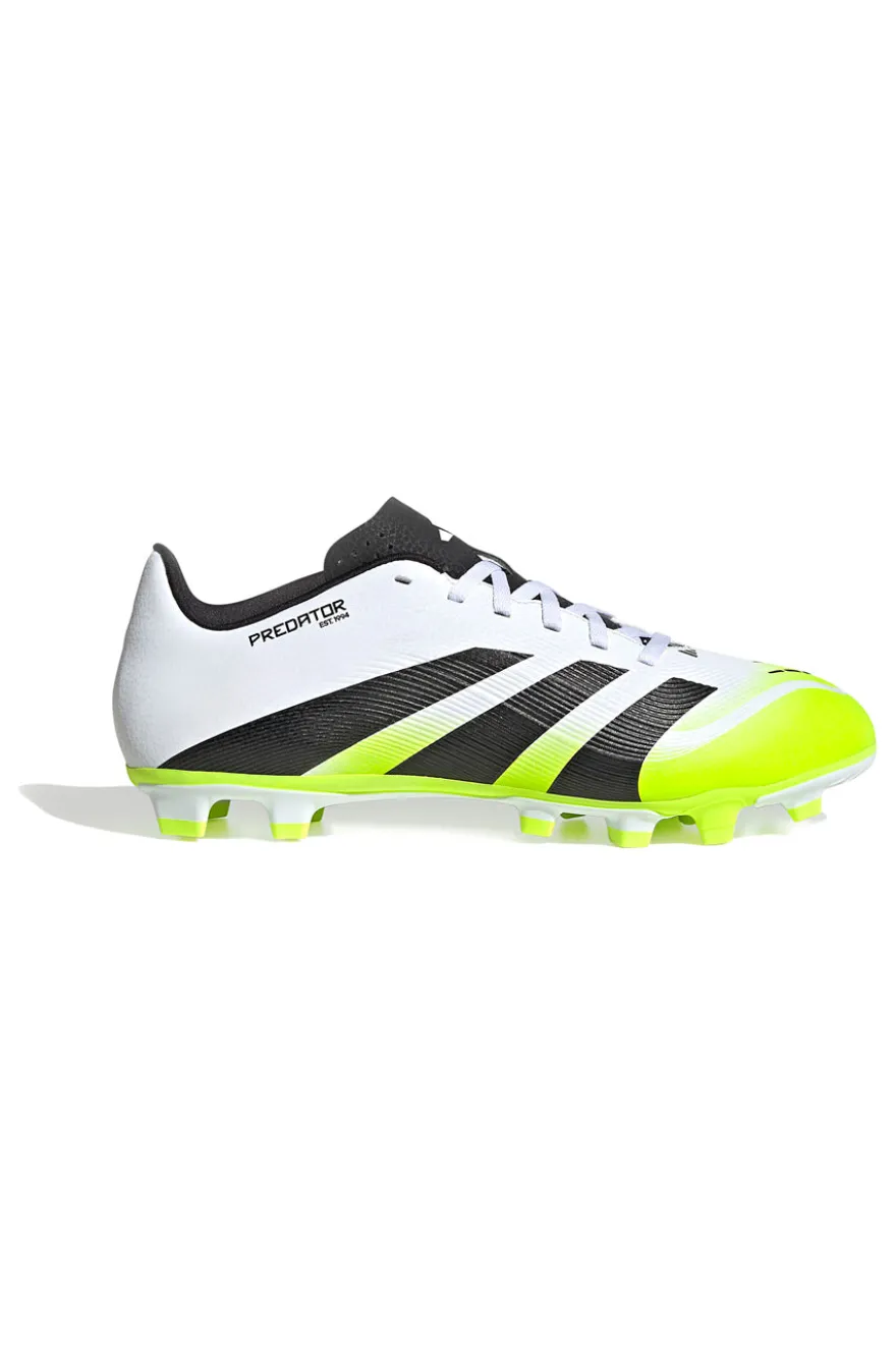 Scarpe da calcio bianche con dettagli giallo fluo Adidas Predator Club FG/MG
