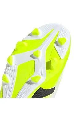 Scarpe da calcio bianche con dettagli giallo fluo Adidas Predator Club FG/MG J