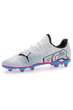 scarpe da Calcio Bianche con Tacchetti Azzurri Puma Future 7 Play FG/AG JR
