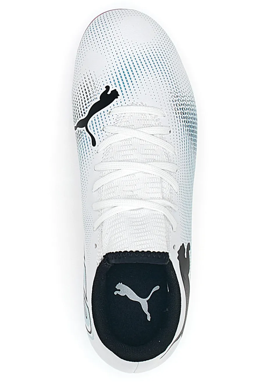 scarpe da Calcio Bianche con Tacchetti Azzurri Puma Future 7 Play FG/AG JR